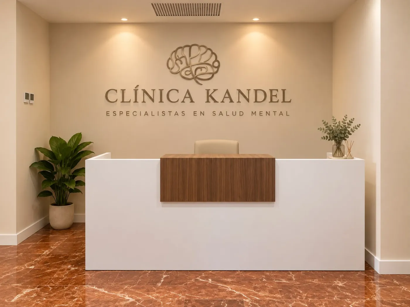Recepción de Clínica Kandel, especialistas en salud mental